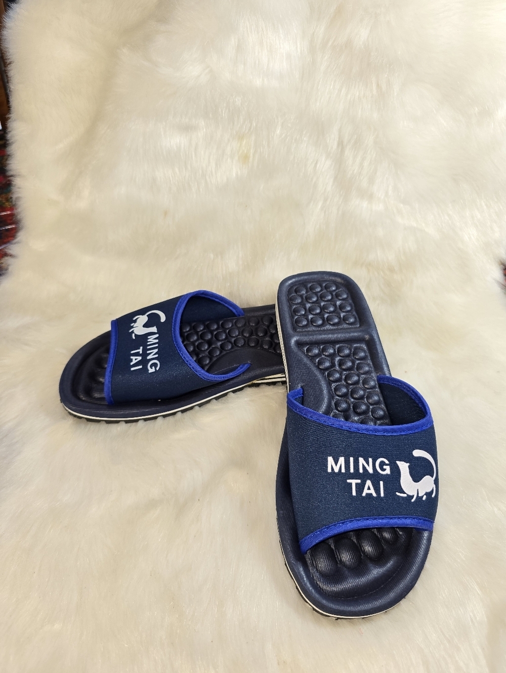 Ming Tai Men's & Women's Navy Blue Slide Sandals